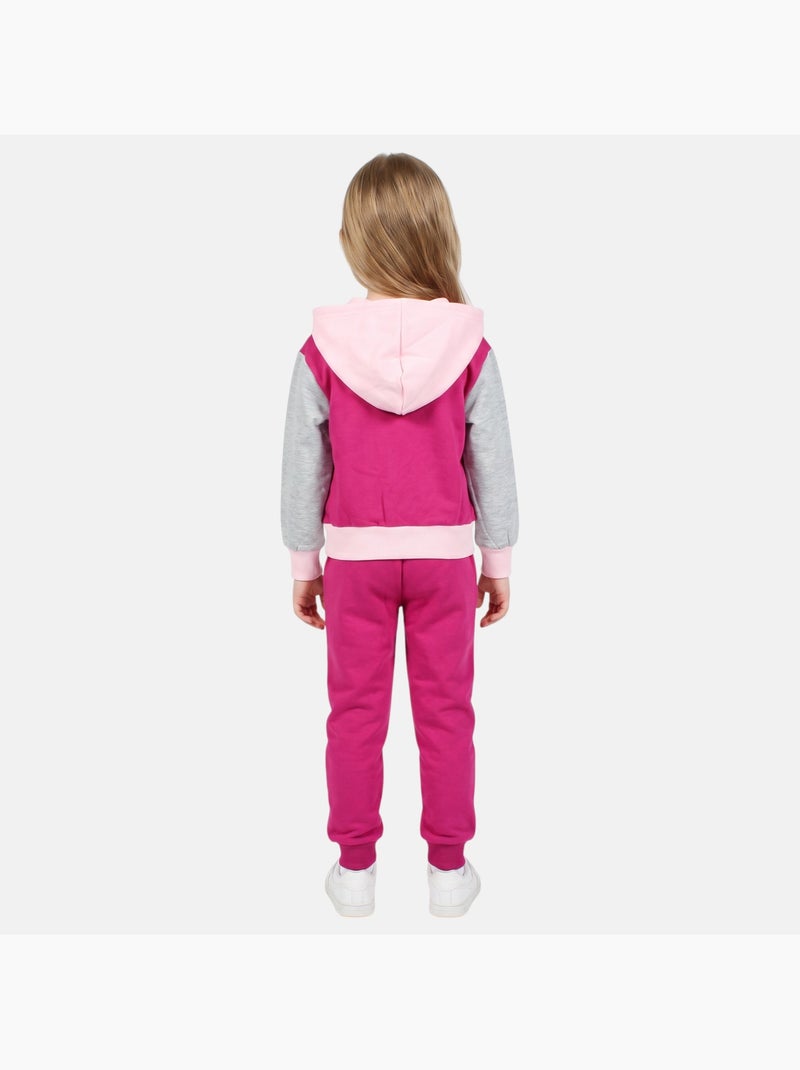 Disney - set bestaande uit een teddyjasje met knopen en een joggingbroek Paars - Kiabi
