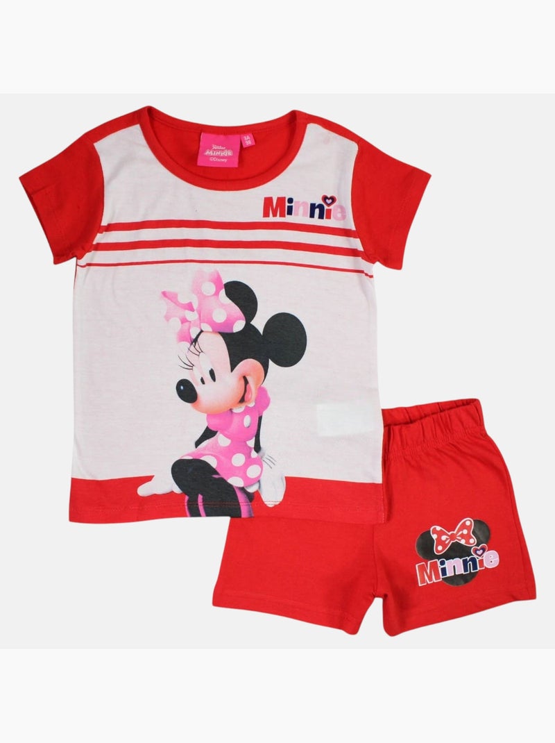 Disney - Set T-shirt en short kind bedrukt Rood - Kiabi