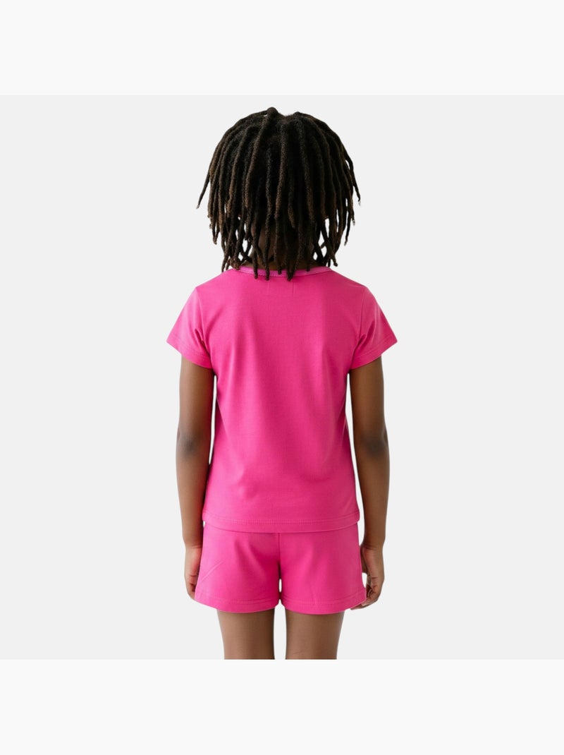 Disney - Set T-shirt en short kind bedrukt Roze - Kiabi