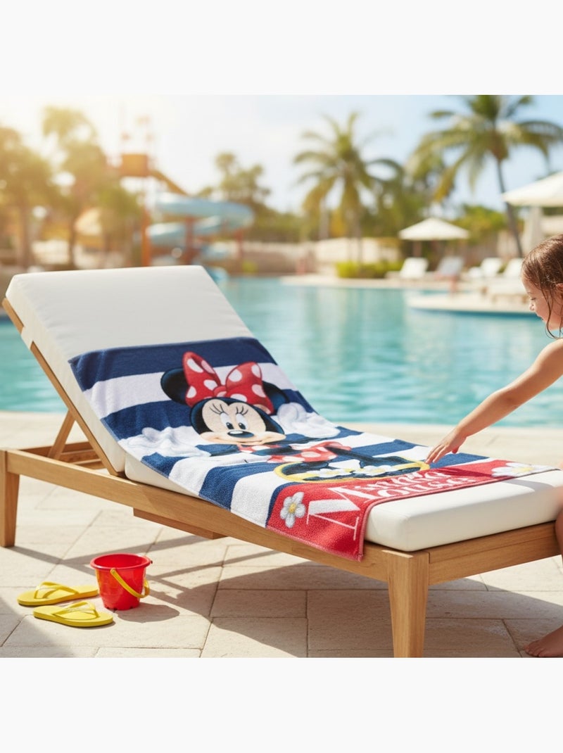 Disney - Strandhanddoek voor kinderen Minnie Mouse Marineblauw - Kiabi