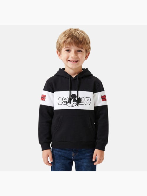 Disney - Sweat enfant capuche noir et blanc - Kiabi