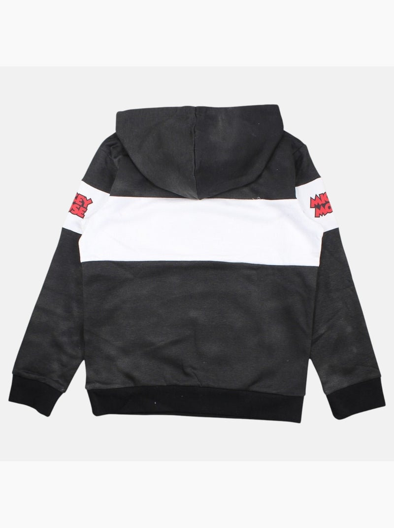 Disney - Sweat enfant capuche noir et blanc Noir - Kiabi