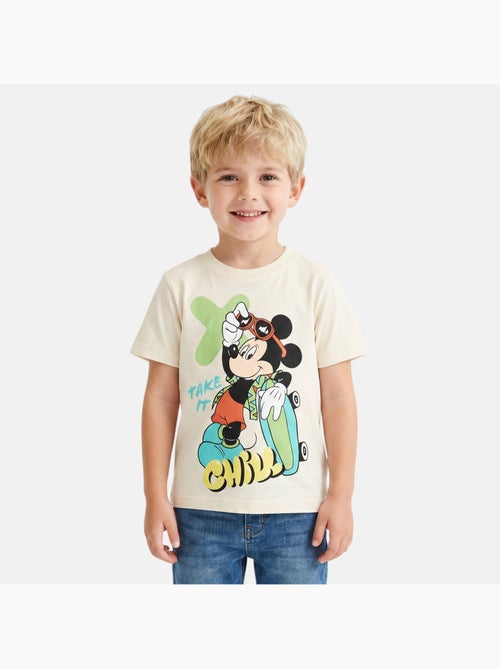 Disney - T-shirt enfant beige motif personnage skate - Kiabi