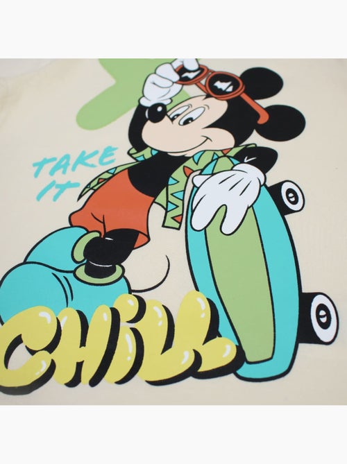 Disney - T-shirt enfant beige motif personnage skate - Kiabi
