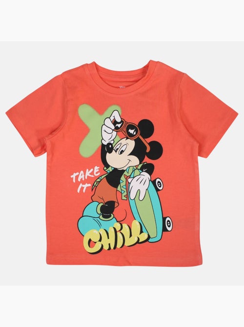 Disney - T-shirt enfant orange motif personnage skate - Kiabi