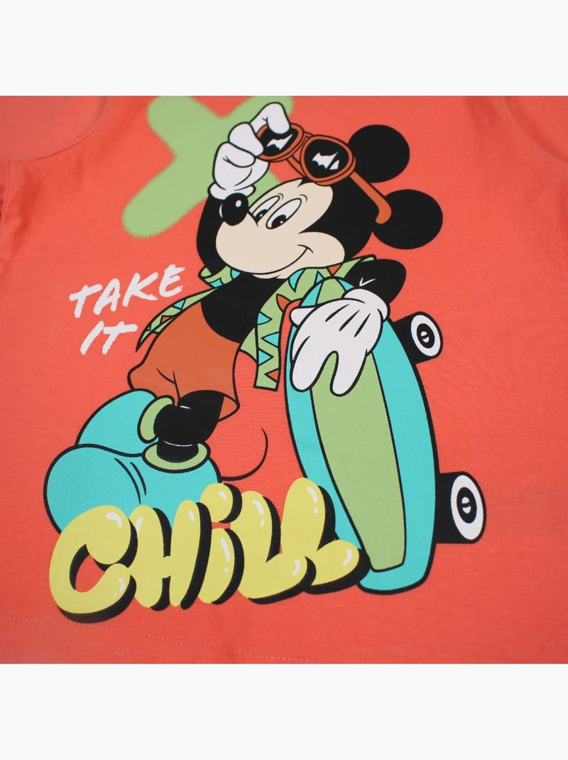 Disney - T-shirt enfant orange motif personnage skate Orange - Kiabi