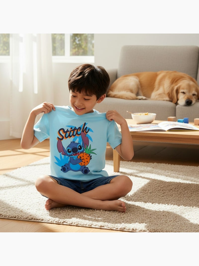 Disney - T-shirt manches courtes garçon avec personnage Bleu - Kiabi