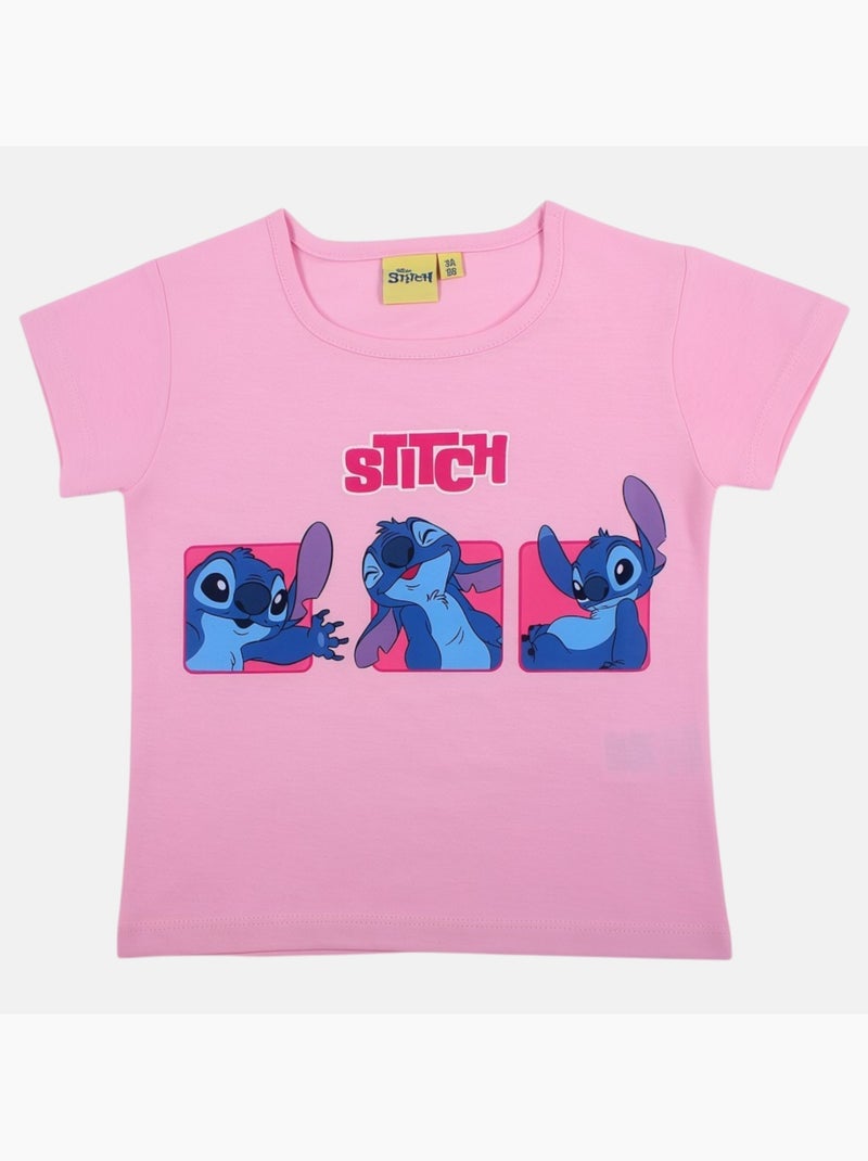 Disney - T shirt meisje Stitch Roze - Kiabi