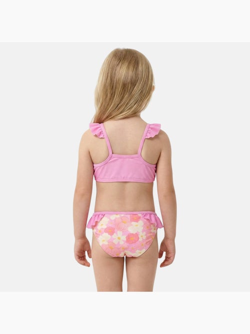 Disney - Tweedelige bikini meisje roze met bloemen personage - Kiabi