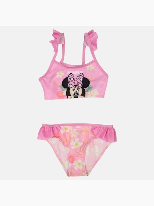 Disney - Tweedelige bikini meisje roze met bloemen personage - Kiabi