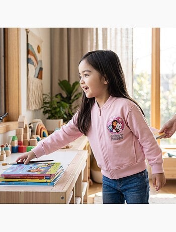 Disney - veste zippée imprimée, manches longues et finitions bord-côte