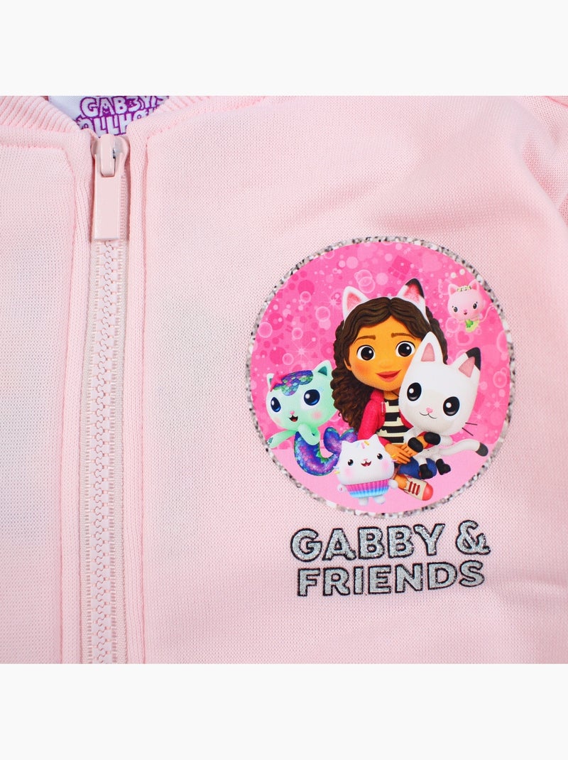 Disney - veste zippée imprimée, manches longues et finitions bord-côte Rose clair - Kiabi