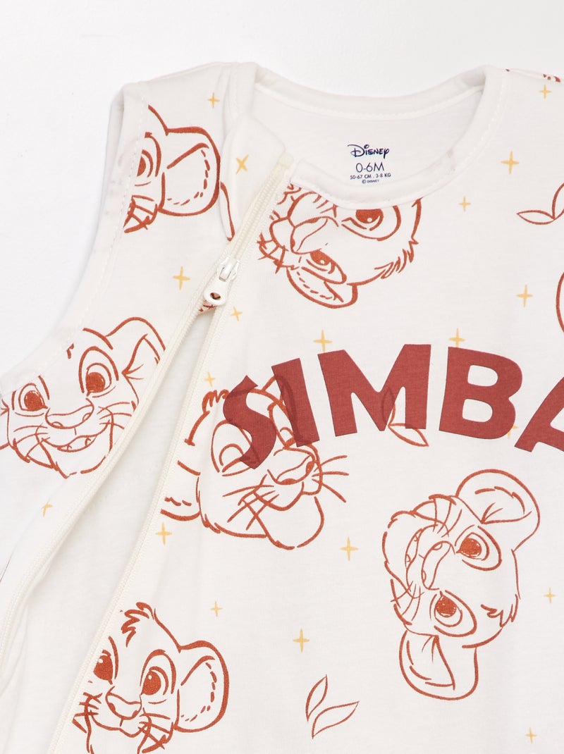 Disney-babyslaapzak met lange mouwen en Simba-print, TOG-waarde 2 WIT - Kiabi
