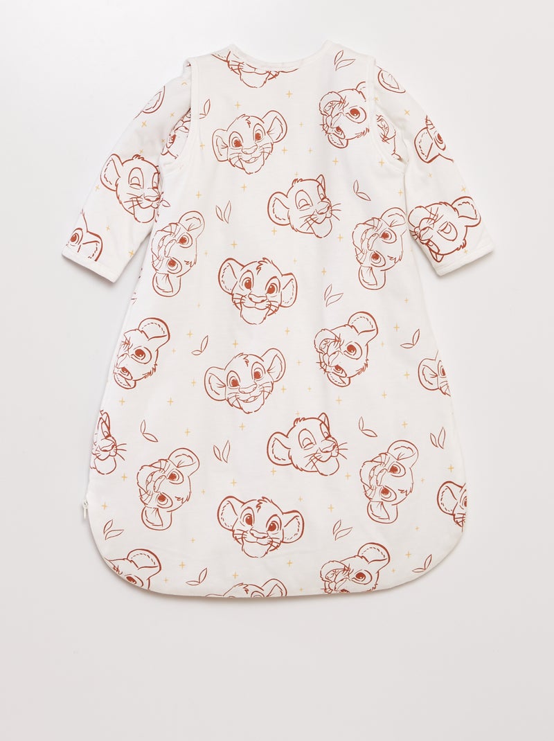 Disney-babyslaapzak met lange mouwen en Simba-print, TOG-waarde 2 WIT - Kiabi