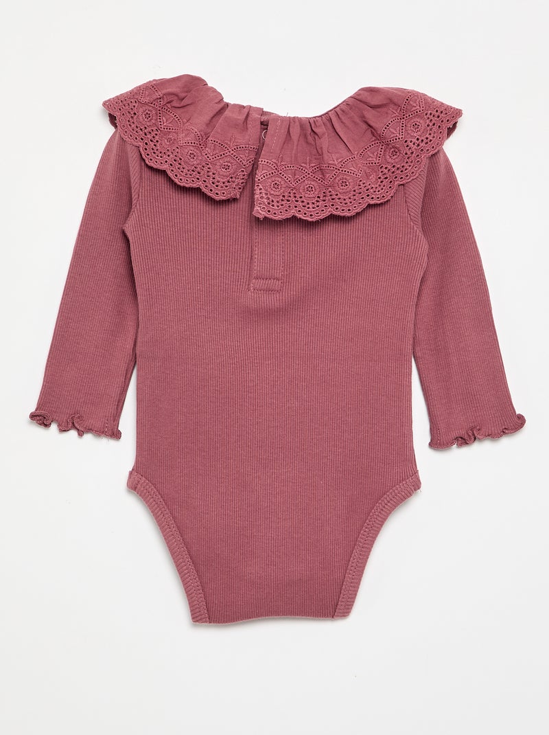 Disney-body met geborduurde kraag Rose - Kiabi