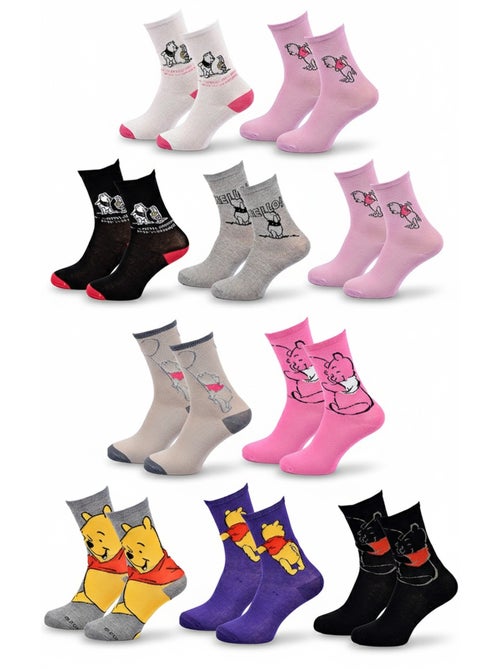 Disney – Dames Sokken Winnie de Poeh Set van 10 Paar MIX VERRASSING - Kiabi Disney – Dames Sokken Winnie de Poeh Set van 10 Paar MIX VERRASSING - Kiabi