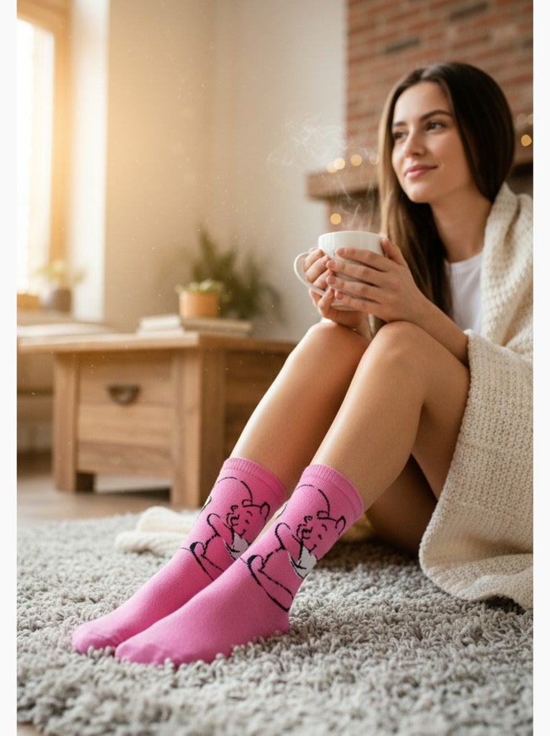 Disney – Dames Sokken Winnie de Poeh Set van 10 Paar MIX VERRASSING Zwart Roze Grijs - Kiabi