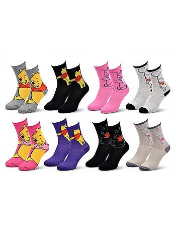 Disney – dames sokken winnie de poeh set van 8 paar