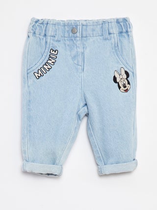 Disney-jeans met paperbag-taille en omgeslagen pijpen