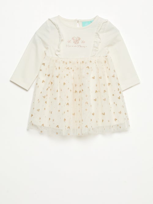 Disney-kerstjurk met fluweelachtige Minnie-print - Kiabi