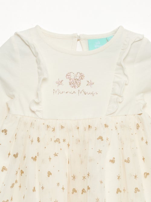 Disney-kerstjurk met fluweelachtige Minnie-print - Kiabi