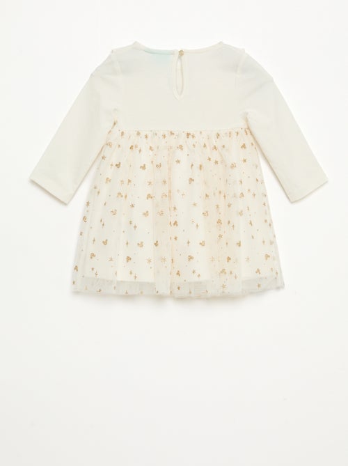 Disney-kerstjurk met fluweelachtige Minnie-print - Kiabi