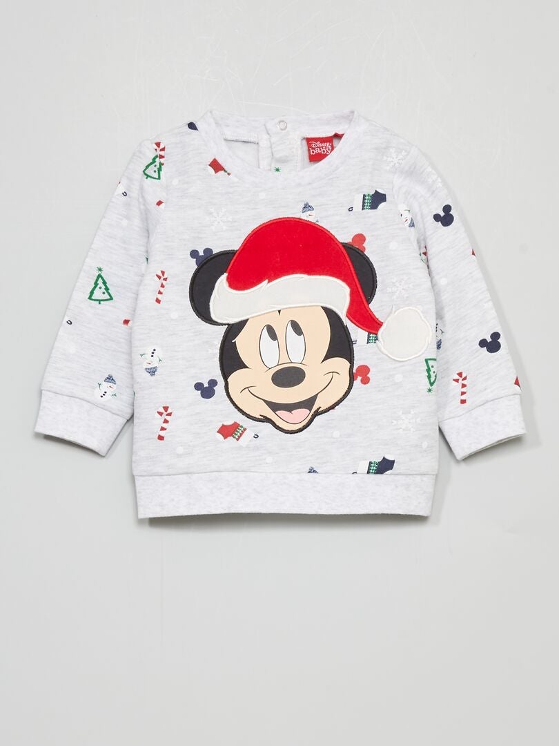 Disney-kerstsweater van joggingstof grijs - Kiabi