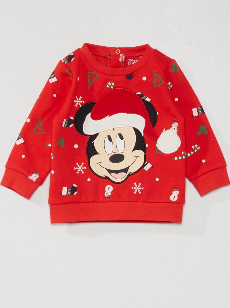 Disney-kerstsweater van joggingstof rood - Kiabi