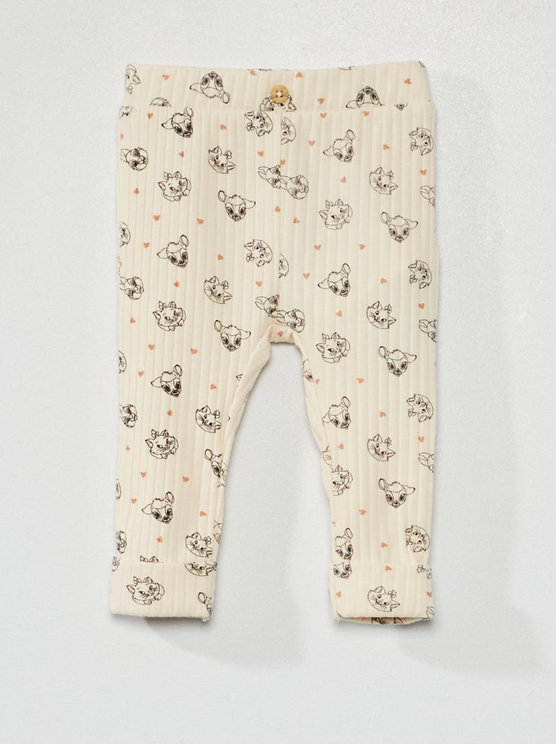 'Disney'-legging van ribstof WIT - Kiabi
