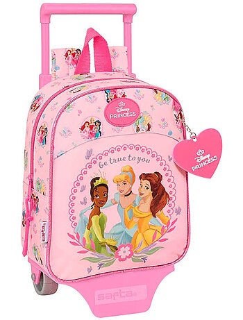 Disney Princess Rugzak op wieltjes kleuterschool met rug afneembaar 22 x 27 x 10 cm