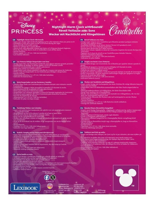 Disney prinses cinderella nachtlampje wekker met geluiden - Kiabi Disney prinses cinderella nachtlampje wekker met geluiden - Kiabi