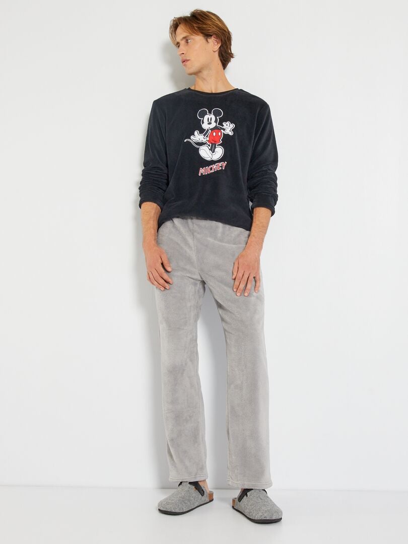 Disney-pyjama van fleecetricot - 2-delig zwart - Kiabi