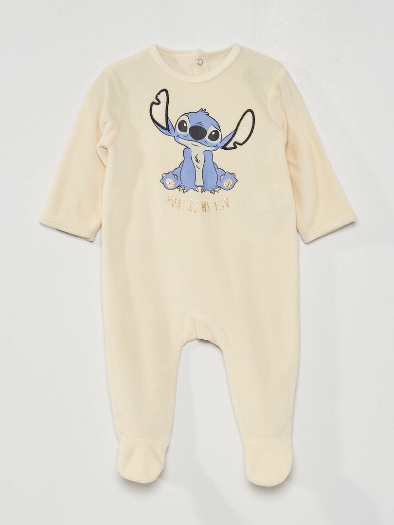 'Disney'-pyjama van velours WIT - Kiabi