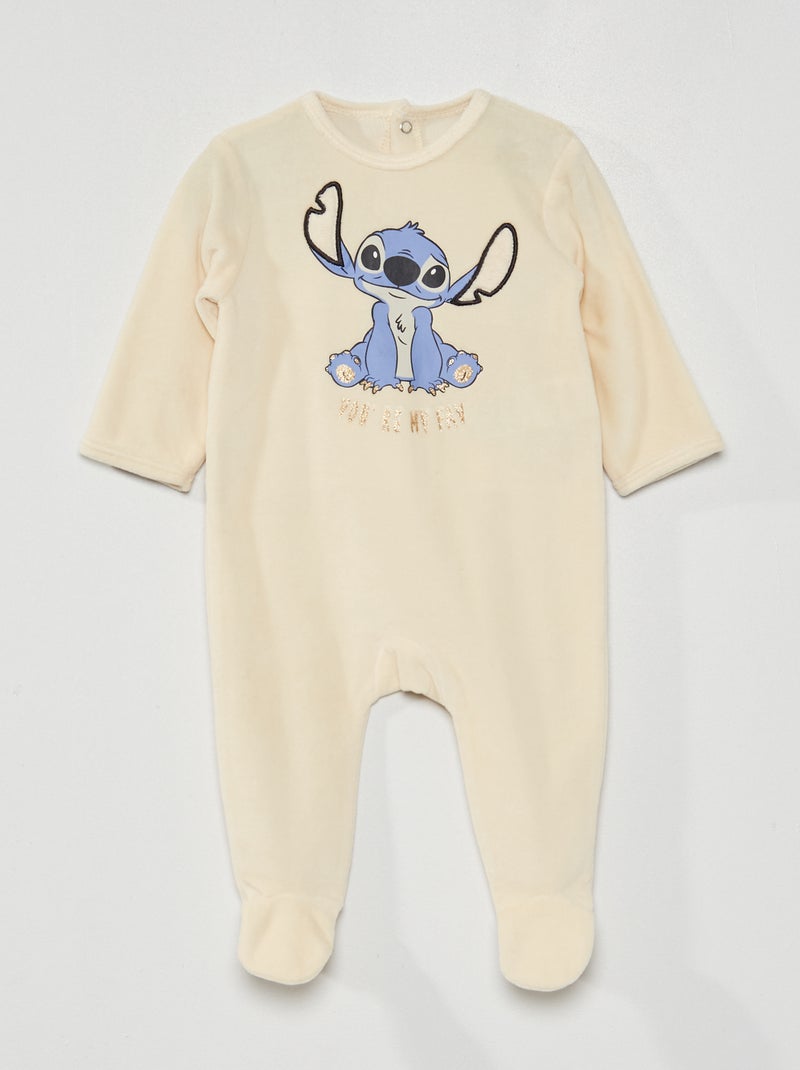 'Disney'-pyjama van velours WIT - Kiabi