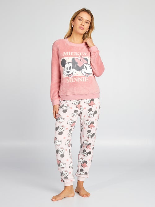 'Disney'-pyjamasetje van fleecestof met 'Minnie'-print - 2-delig - Kiabi