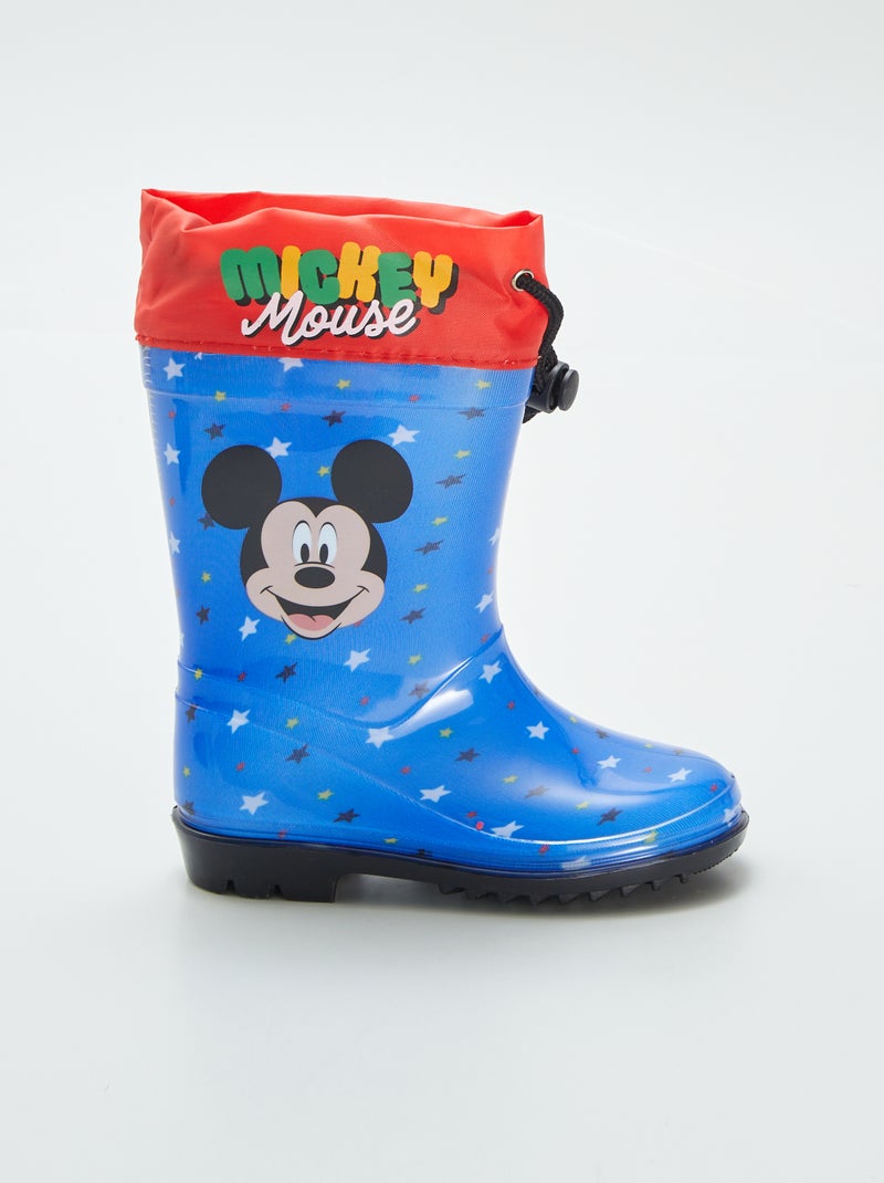 Disney-regenlaarzen met Mickey-print BLAUW - Kiabi