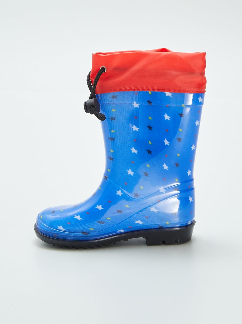 Disney-regenlaarzen met Mickey-print BLAUW - Kiabi