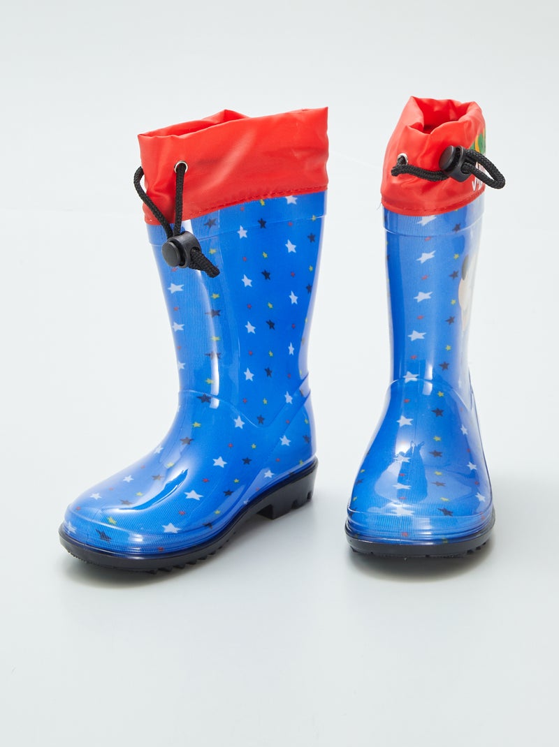 Disney-regenlaarzen met Mickey-print BLAUW - Kiabi