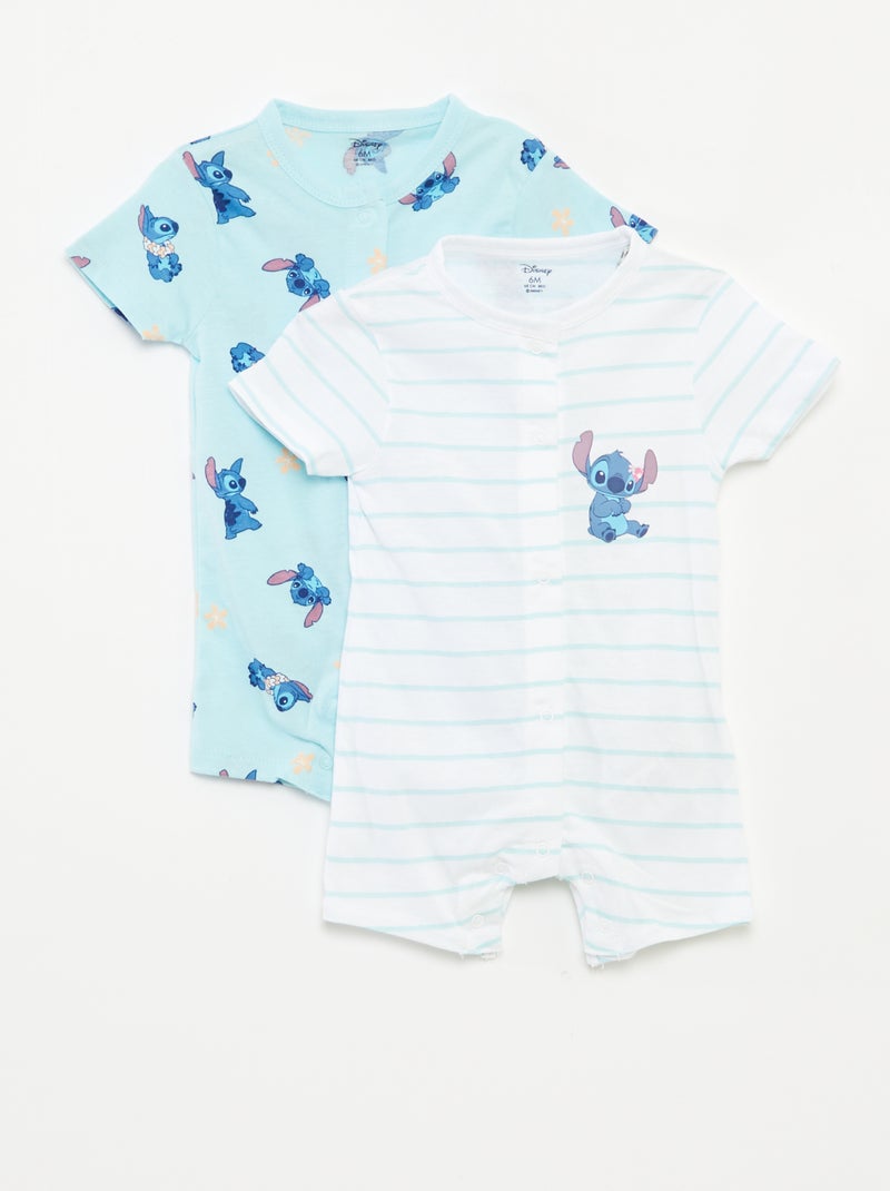 'Disney'-setje met 2 speelpakjes met korte mouw BLAUW - Kiabi