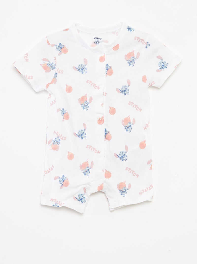 'Disney'-setje met 2 speelpakjes met korte mouw WIT - Kiabi