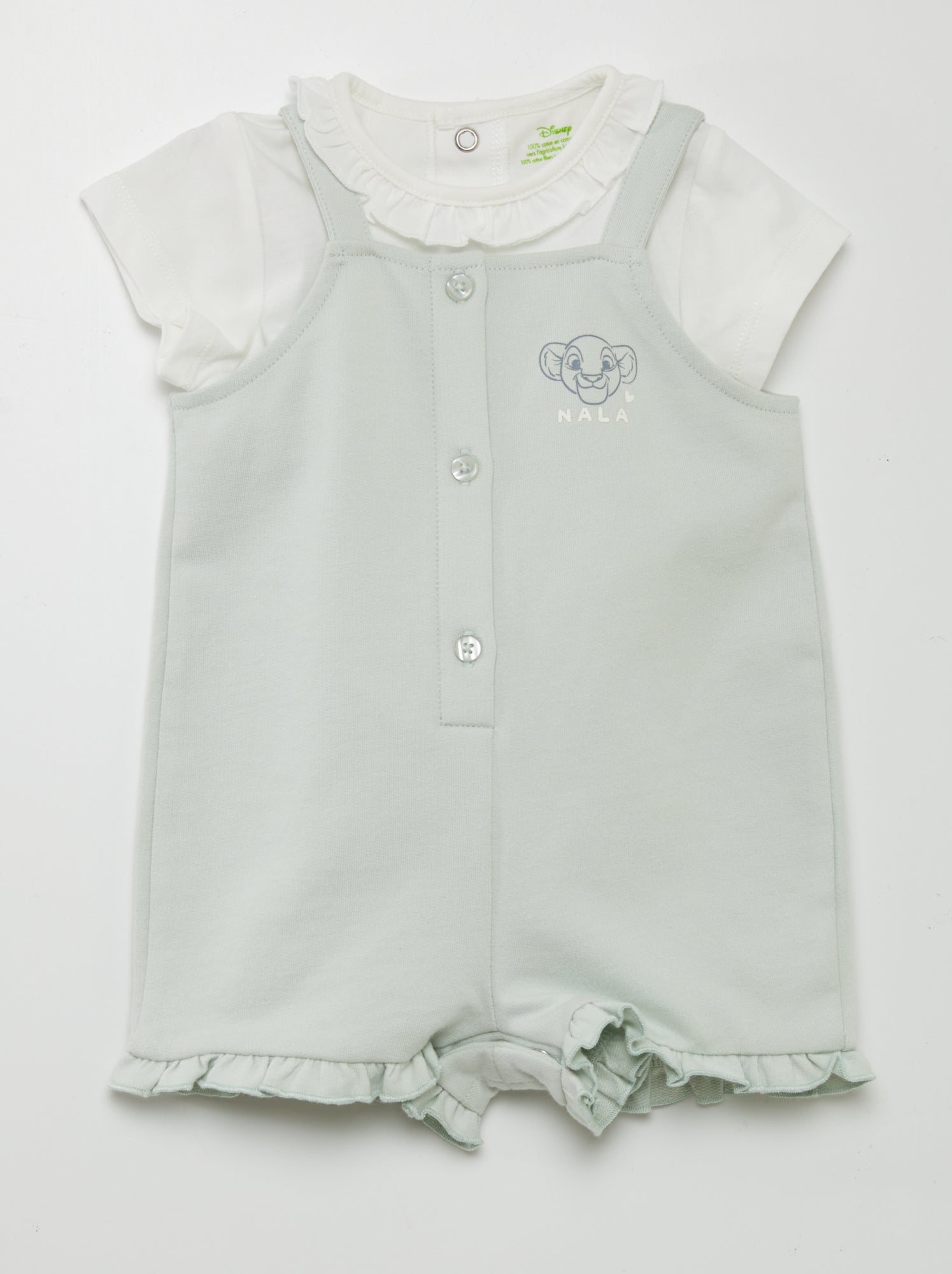 Heless 2215 - Poppenkleding in design Wal Bobby, 2-delige set met grijze tuinbroek en kleurrijk T-shirt met opdruk voor poppen en knuffeldieren in de maat 35-45 cm