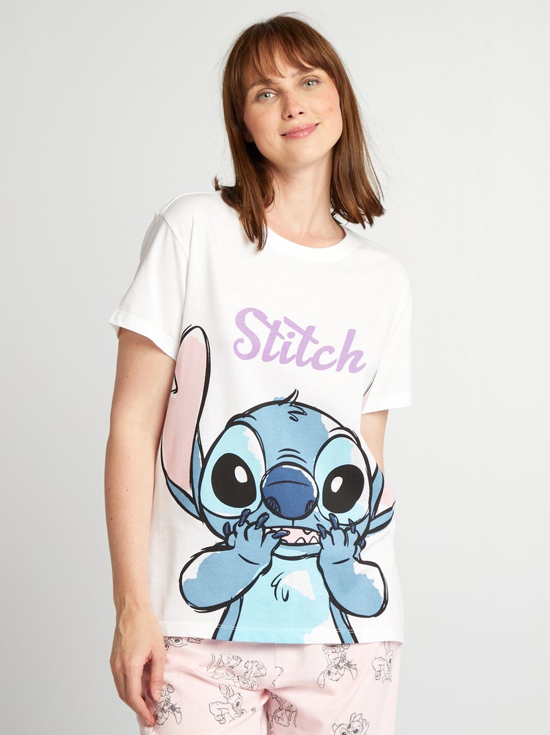 'Disney'-setje: pyjamashirt + -broek 'Stitch' - 2-delig ROSE - Kiabi