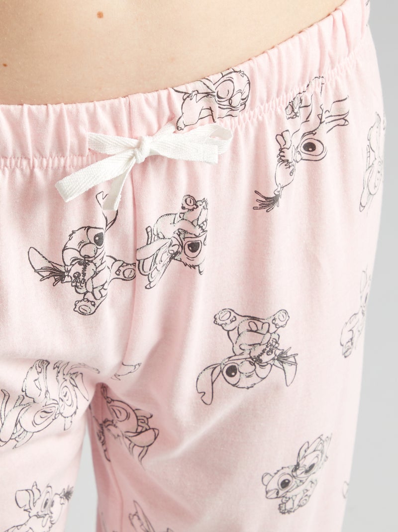 'Disney'-setje: pyjamashirt + -broek 'Stitch' - 2-delig ROSE - Kiabi