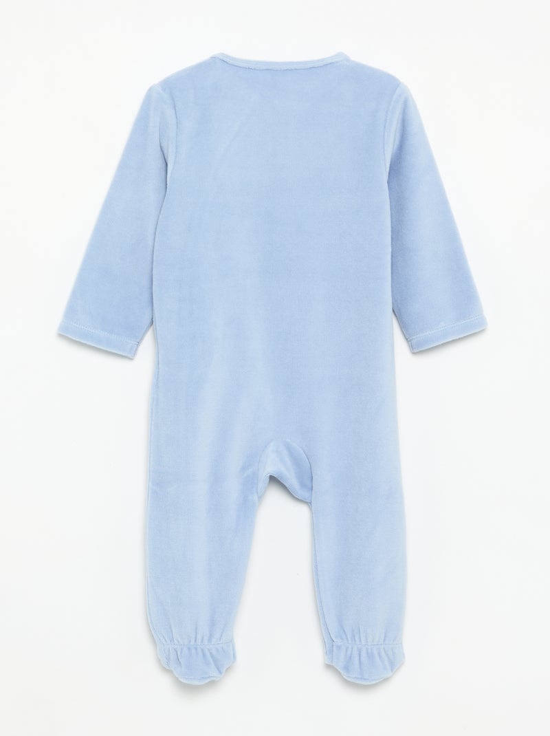 Disney slaappakje met lange mouwen van velours Blauw - Kiabi