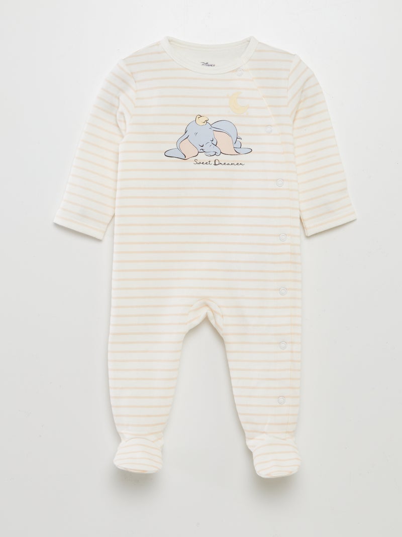 Disney-slaappakje met voetjes en Dumbo-print WIT - Kiabi