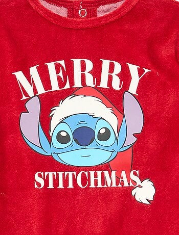 Disney-slaappakje van dikke katoenvelours met Stitch-kerstprint