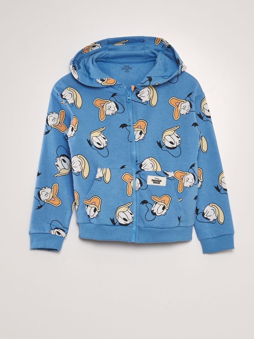 Disney-sweater met capuchon en Donals Duck-print BLAUW - Kiabi