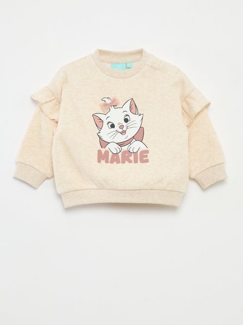 Disney-sweater van joggingstof met ruches en Marie-print - Kiabi