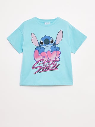 Disney-T-shirt met korte mouw en Stitch-print