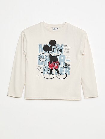 Disney-T-shirt met Stitch-print en lange mouw